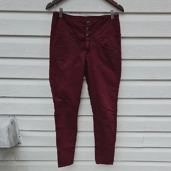 Forever 21 Maroon Hi Rise Jean - Picture 1 of 5